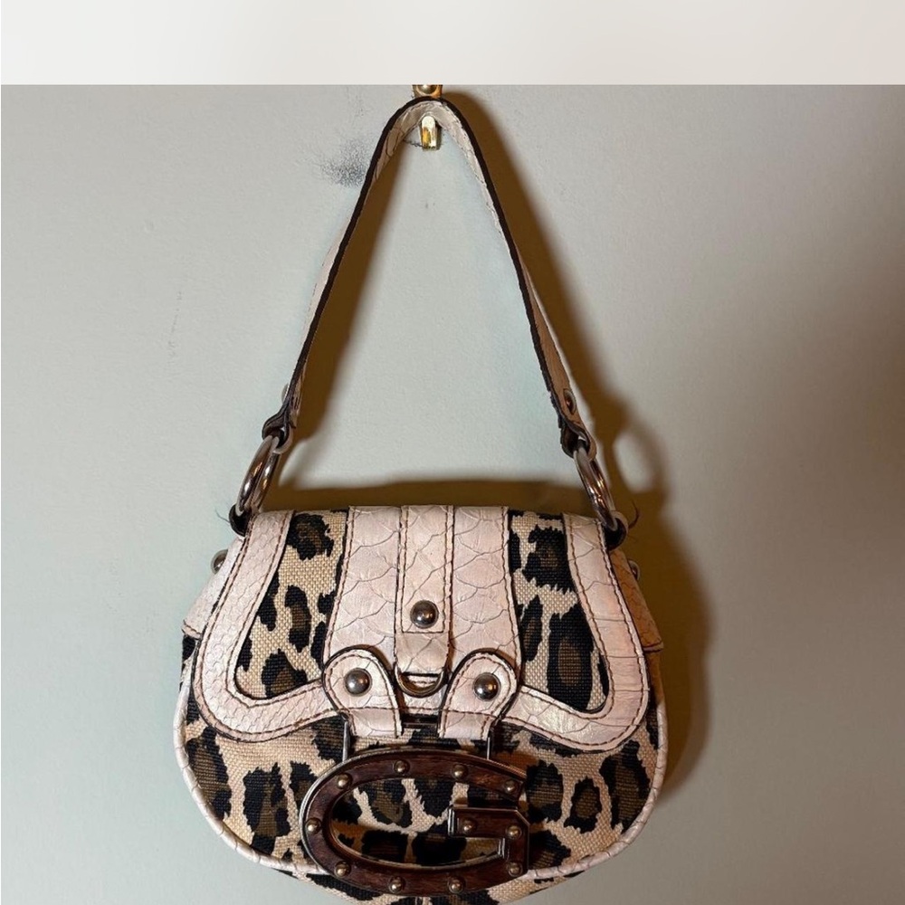 Guess Black and Cream Leopard Bag